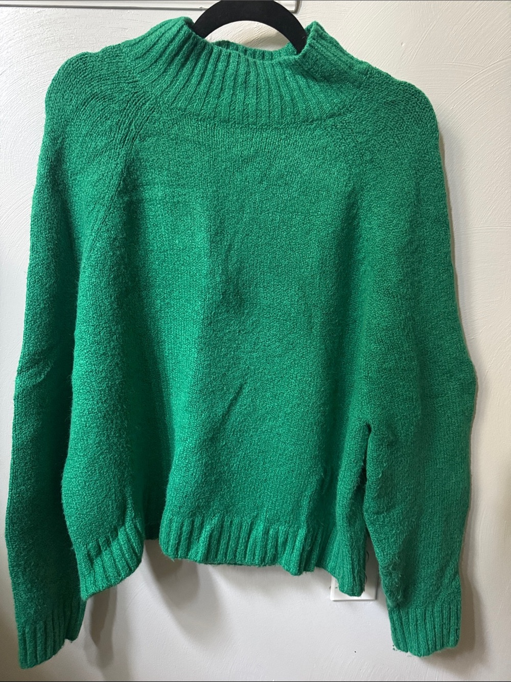 Old Navy Emerald Green Cotton Blend Mock-Neck Sweater